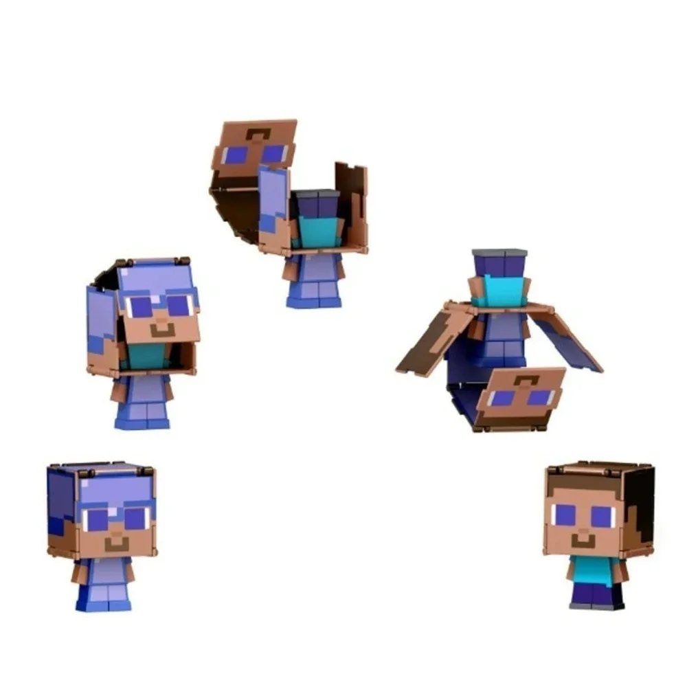 Minecraft Movie Flippin Figs Steve Enchanted Armor 2-in-1 Figure Mattel NEW